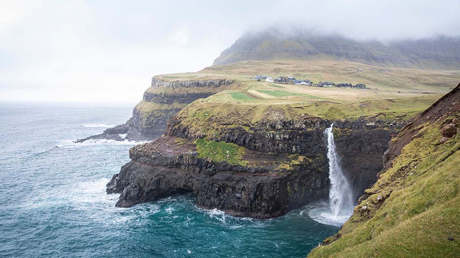 Múlafossur is one of the most spectacular waterfalls in the Faroe Islands.
