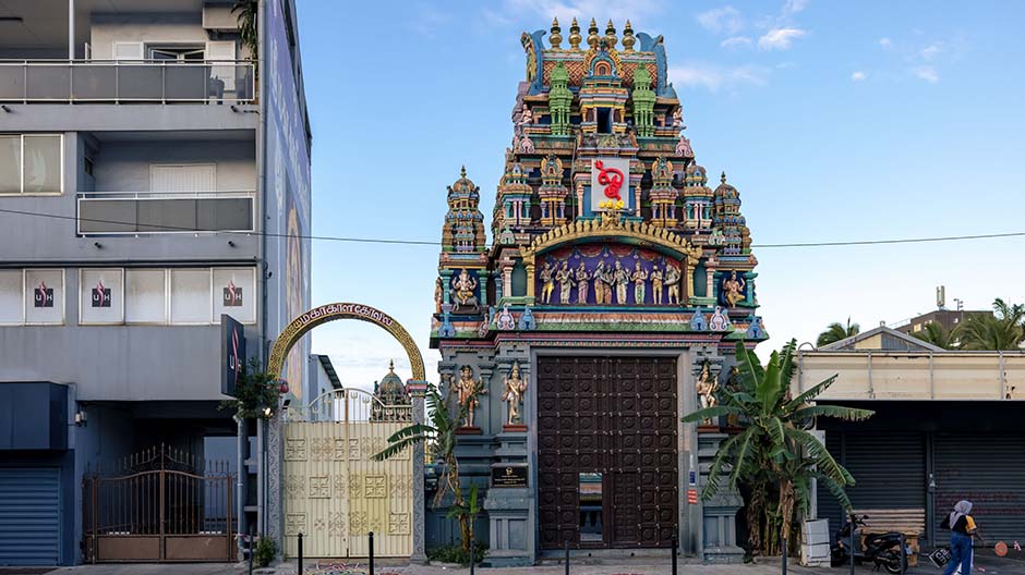 The Hindu temple of Kali Kampal in Saint-Denis is an example of the island’s cultural diversity.