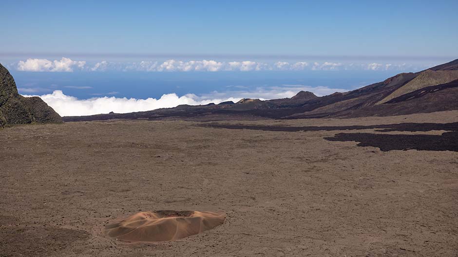 The Piton de la Fournaise is the last active volcano on Reunion Island – and one of the most active volcanoes in the world,  erupting five times in 2019 alone.