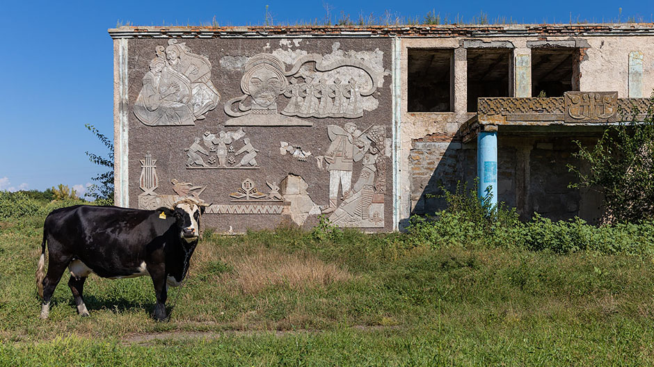 Every now and again, abandoned buildings from the Soviet era appear on the side of the road. 