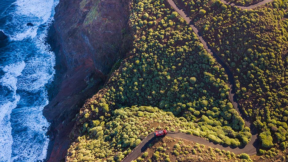 Green island, storm-tossed: trails on the island of La Palma.