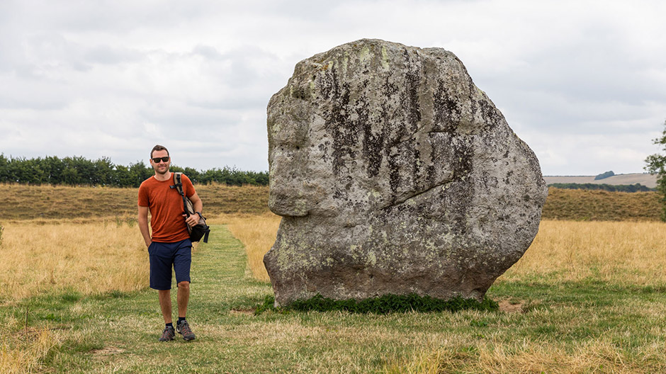 ... and over land to the megalith stones at Avebury: the Kammermanns' first UK highlight.