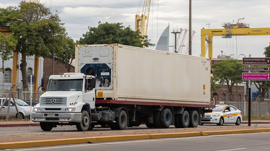 Trucking in South America: trucks with the famous star emblem are a common sight on Uruguayan roads.
