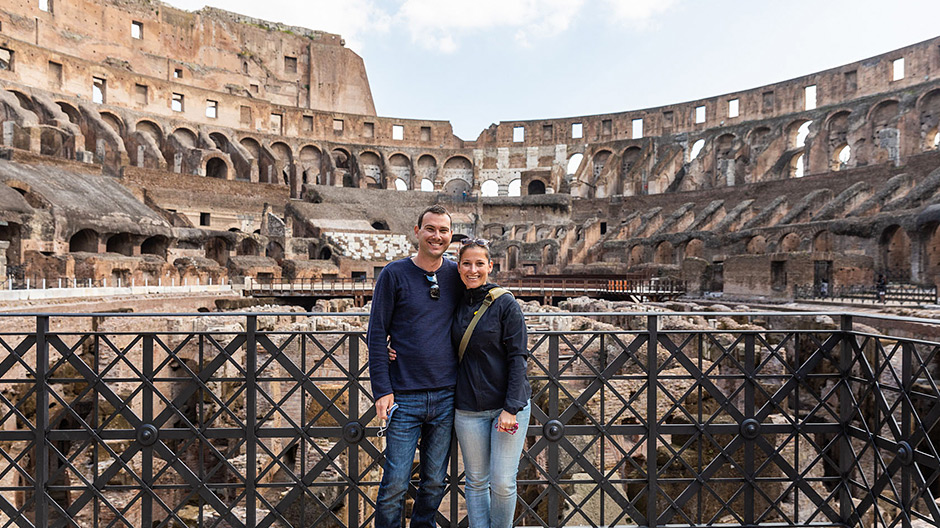 Ungeplanter Abstecher in eine der weltweit faszinierendsten Städte: In Rom besuchten Andrea und Mike das antike Kolosseum und viele weitere Sehenswürdigkeiten.