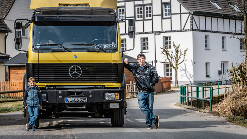 Ægte nostalgi: Thomas Nieswandt ejer en lastbil fra sin barndom.